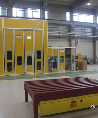 Cabine forno industriali verticali o semiverticali per treni, aerei, bus, auto e mezzi industriali 
