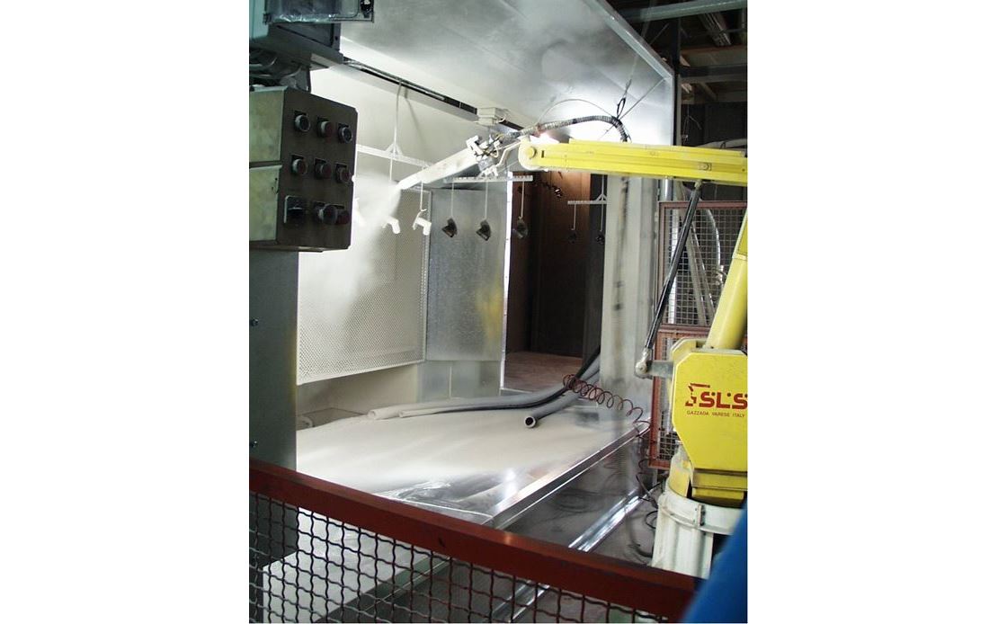 Painting manual or automatic booths for dust paints